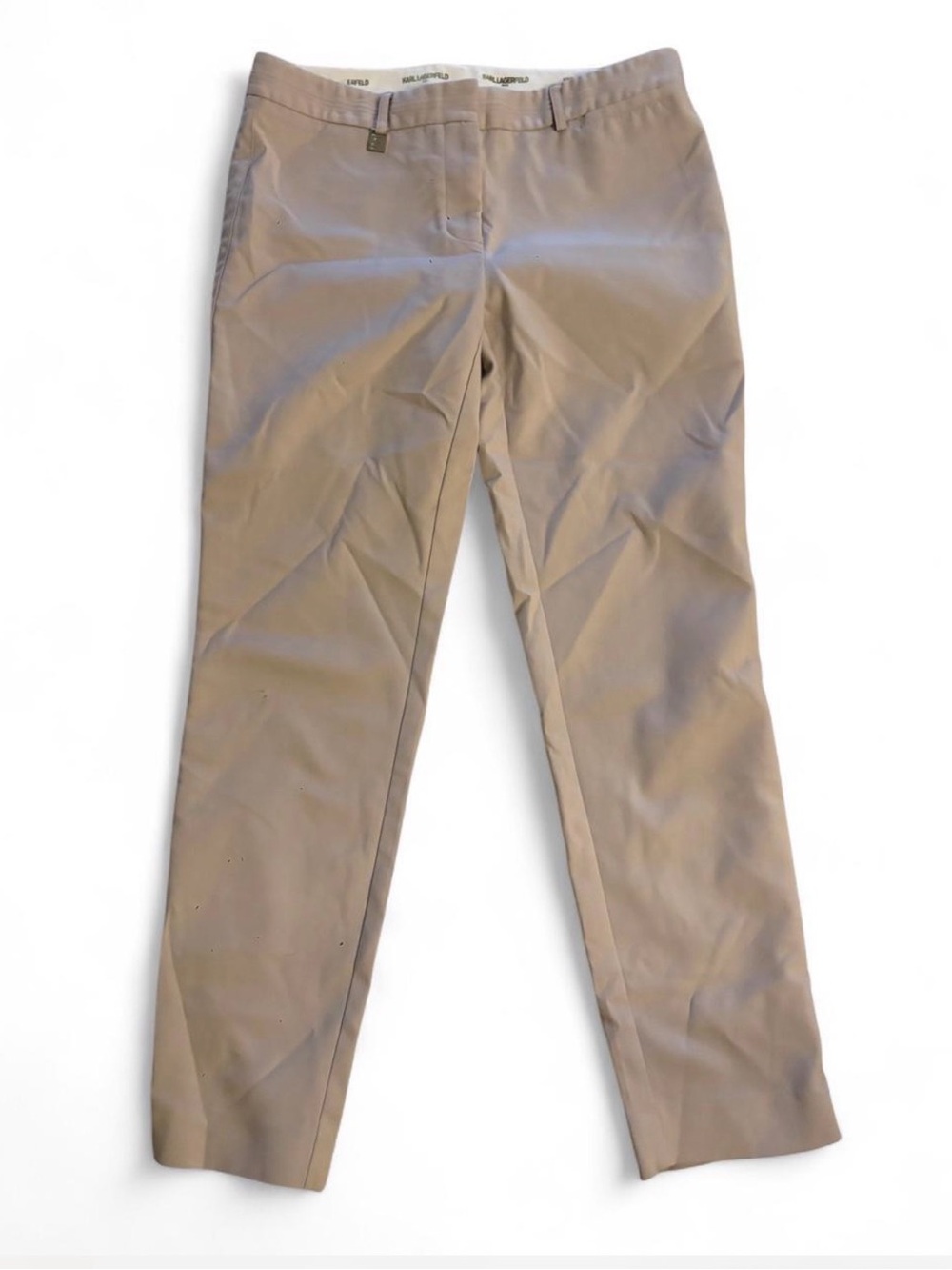 Karl Lagerfeld Tan Straight Leg Trousers